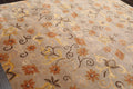 8'x9'7'' Hand Knotted Tibetan Wool & Silk Designer Boho Oriental Area Rug Beige