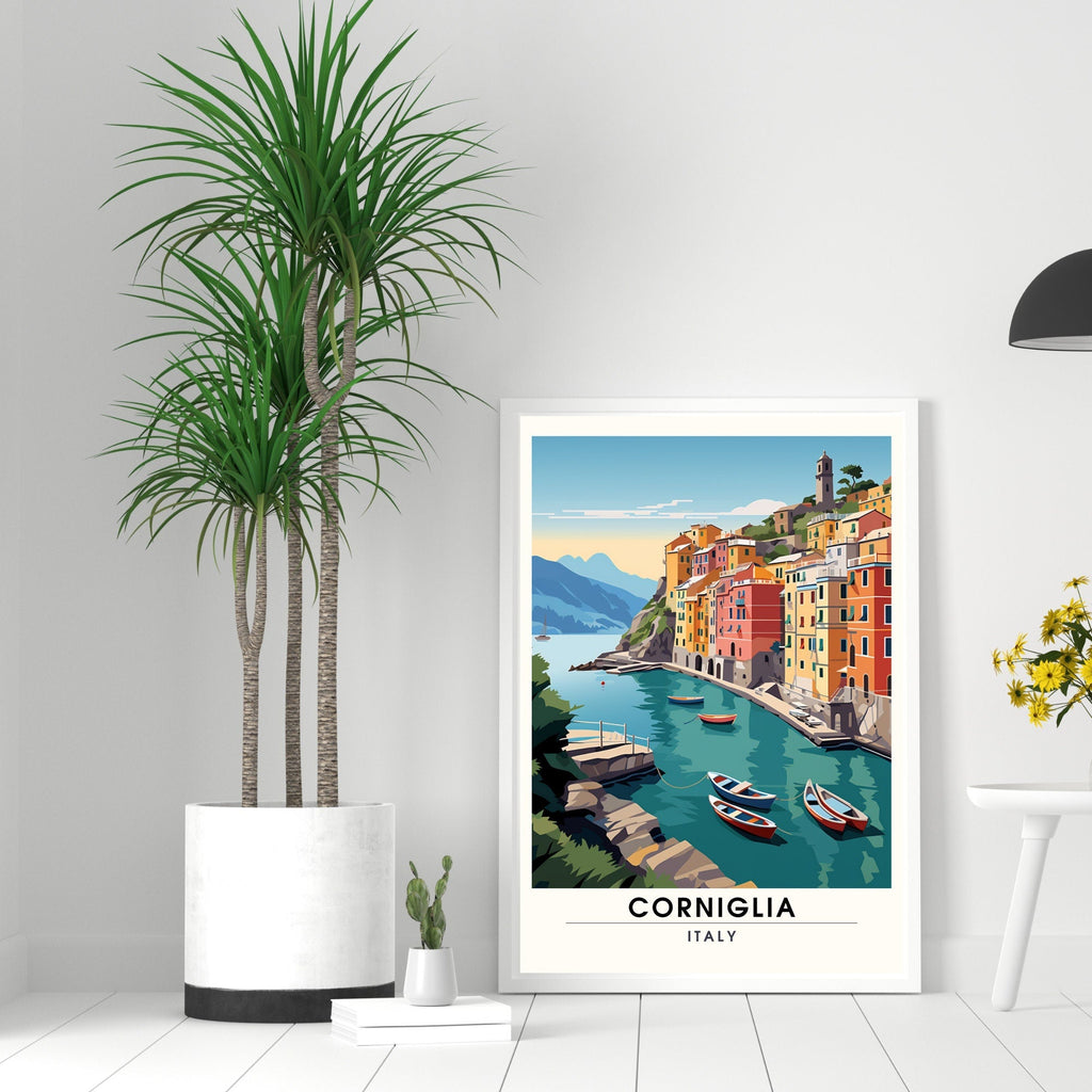 Affiche Corniglia, Italie  | impression  de voyage Corniglia | affiche Cinque Terre