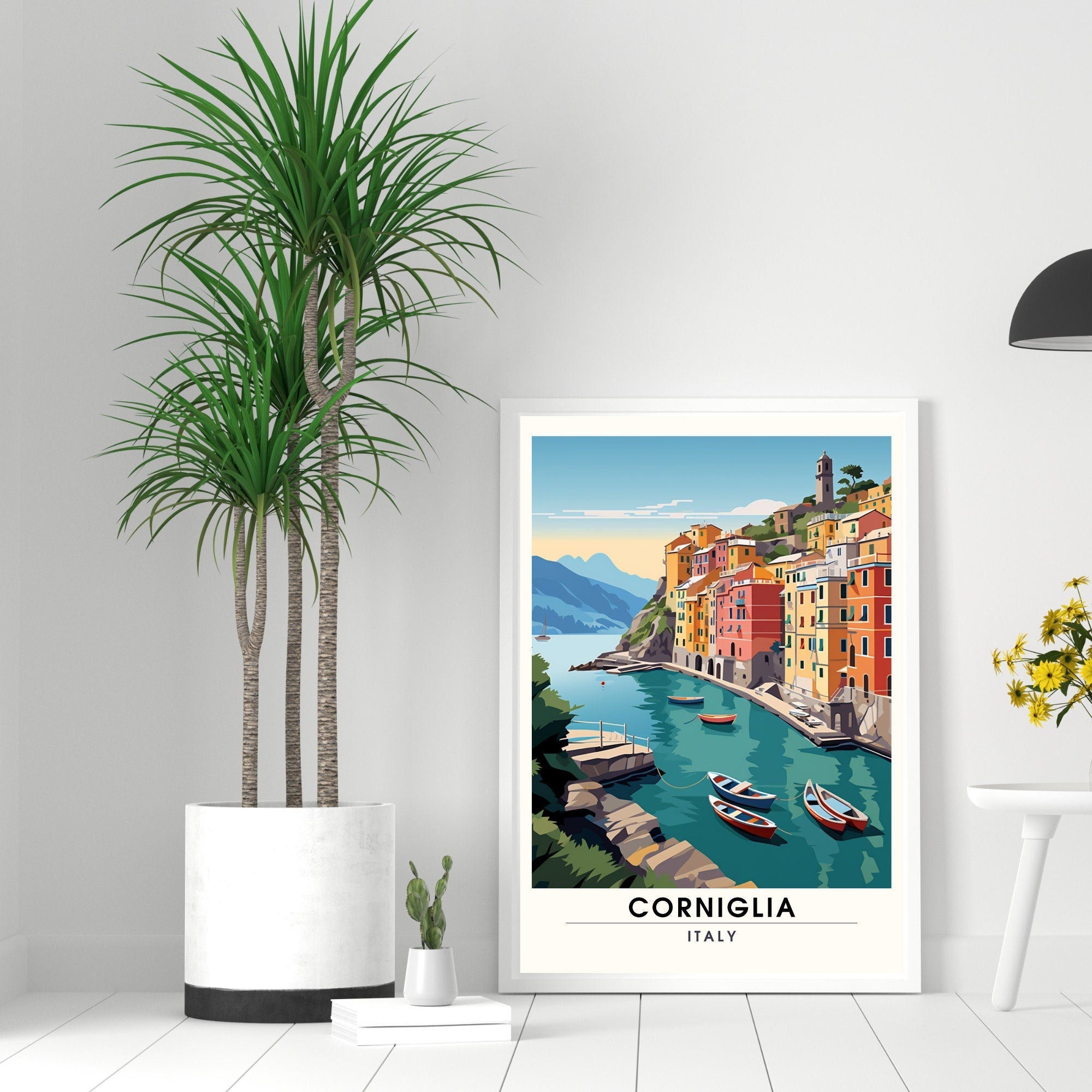 Affiche Corniglia, Italie  | impression  de voyage Corniglia | affiche Cinque Terre