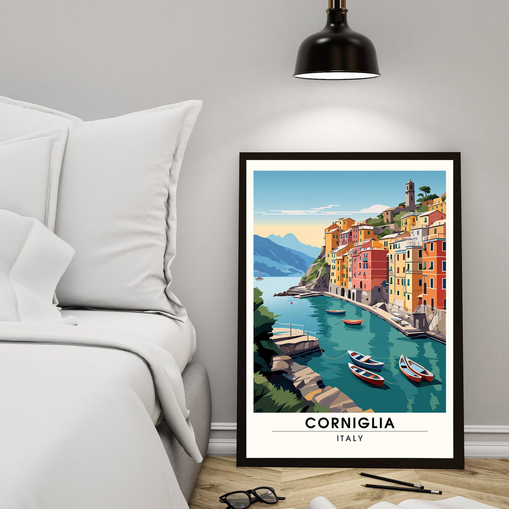 Affiche Corniglia, Italie  | impression  de voyage Corniglia | affiche Cinque Terre