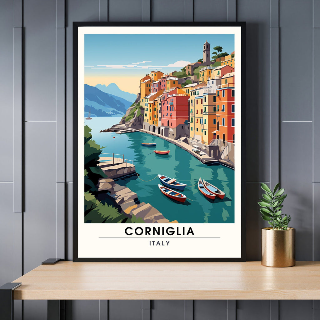 Affiche Corniglia, Italie  | impression  de voyage Corniglia | affiche Cinque Terre