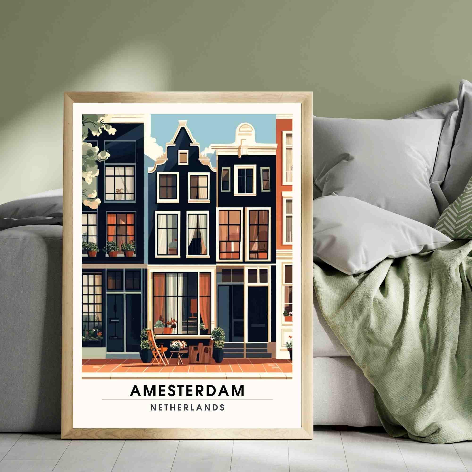 Affiche Amsterdam | Impression de voyage Amsterdam, Pays-Bas