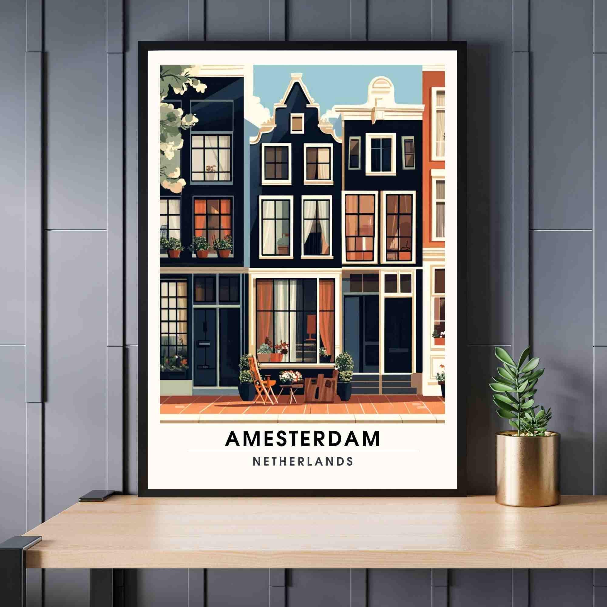 Affiche Amsterdam | Impression de voyage Amsterdam, Pays-Bas